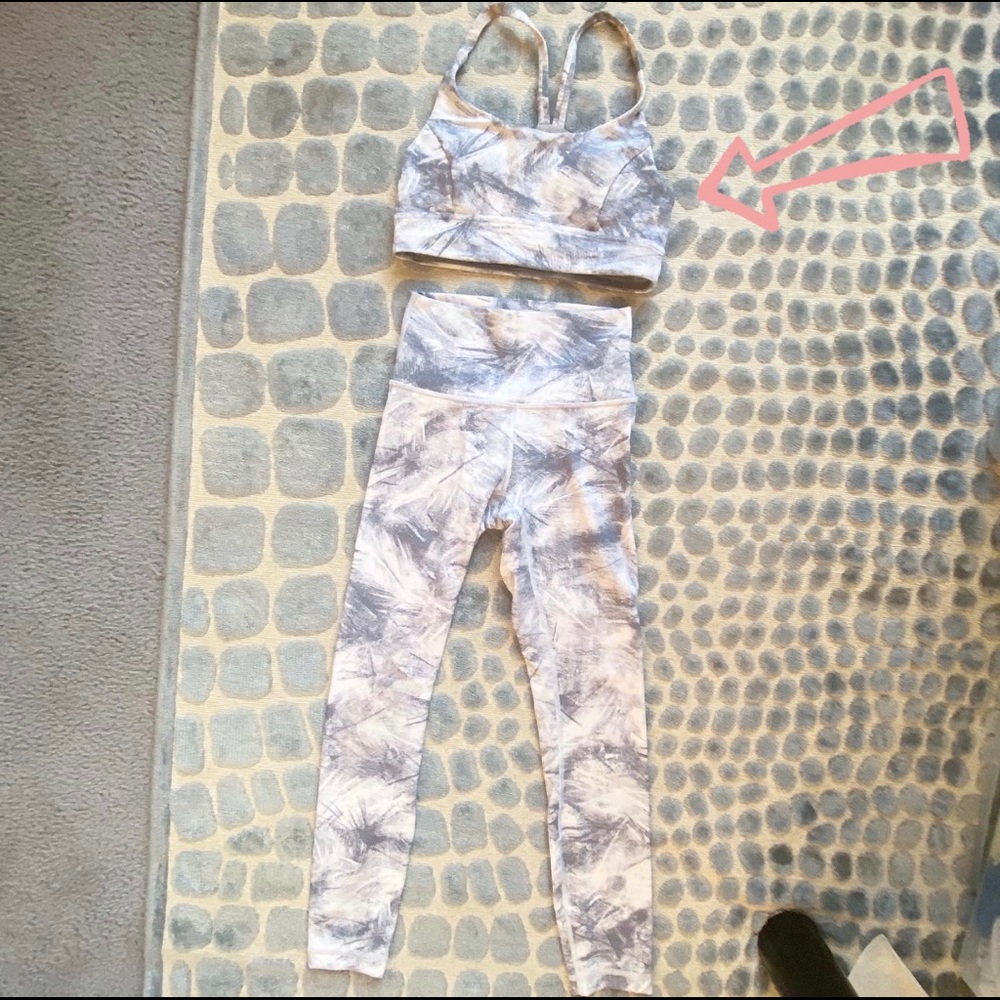 Lululemon White Tie Dye Engineered Sports Bra